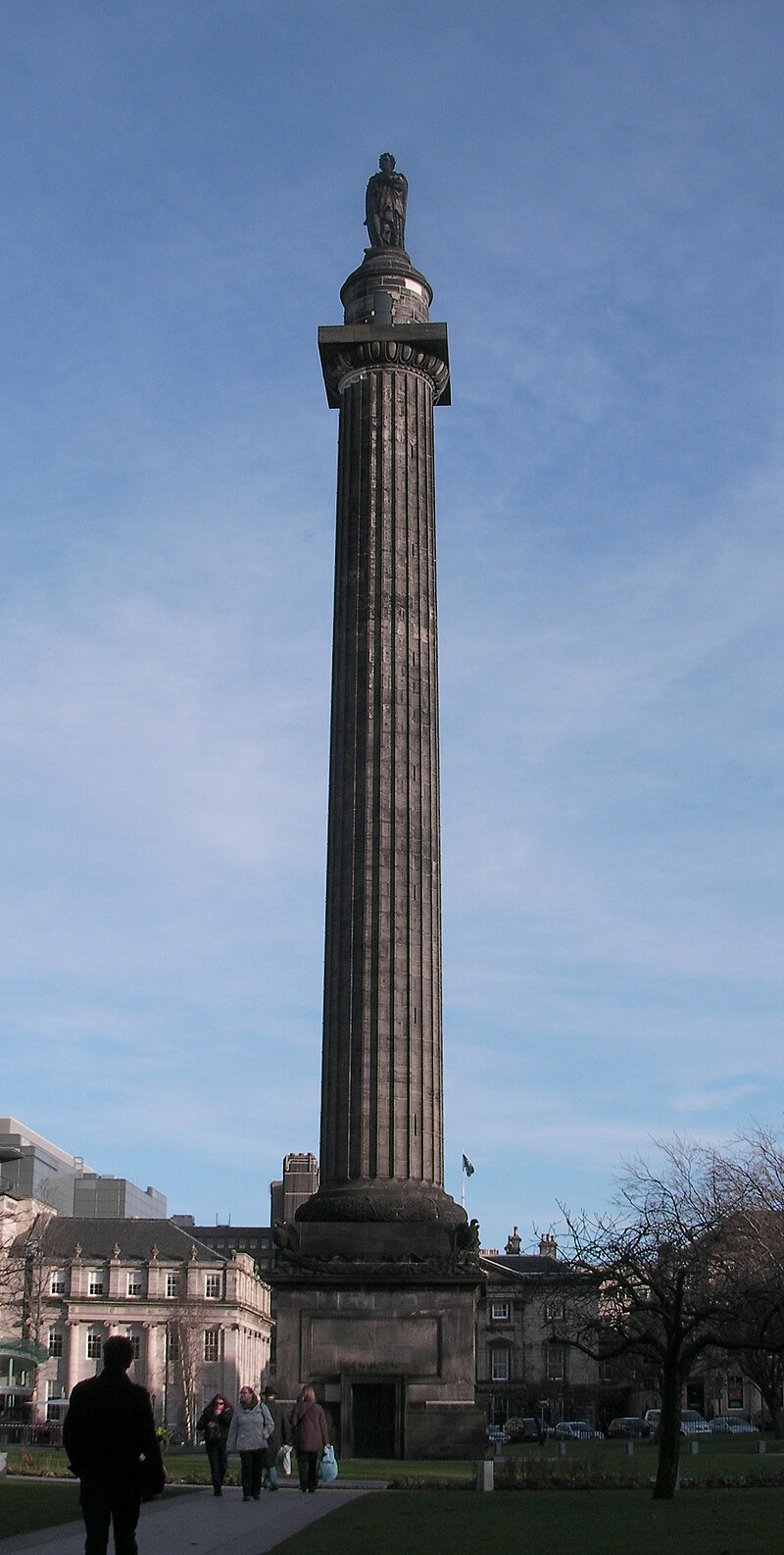 Visount Melville, Lord Dundas, by Francis Chantrey and Robert forrest, Pillar by William Burn, 1821